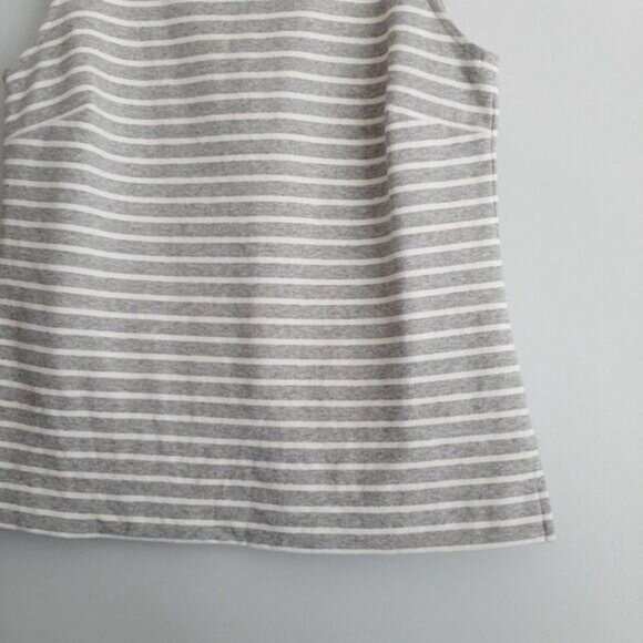 J. CREW / Striped Jeweled Neckline Tank Top Gray & White Sleeveless Sz S - Picture 5 of 11